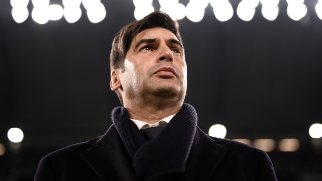 Pelatih Roma, Paulo Fonseca, dalam pertandingan Coppa Italia 2019/20 melawan Juventus di Allianz Stadium, Torino. Foto: AFP/Marco Bertorello