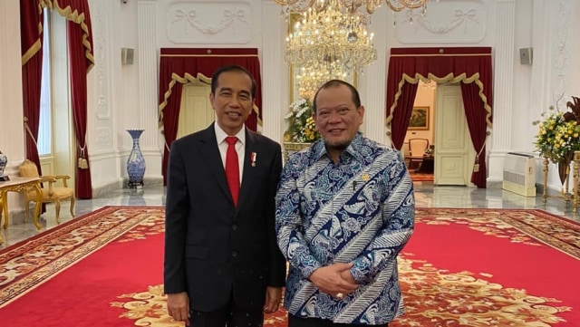 Ketua DPD La Nyalla Mattalitti temui Presiden Jokowi di Istana Merdeka. Foto: Dok. Istimewa