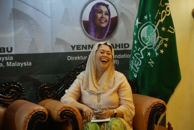 Yenny Wahid di acara diskusi "harapan baru dunia Islam" meneguhkan hubungan Indonesia-Malaysia di Gedung PBNU, Jakarta.  Foto: Irfan Adi Saputra/kumparan