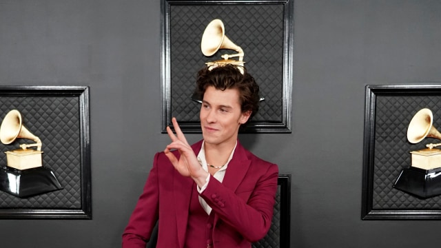 Shawn Mendes di ajang Grammy Awards Ke-62 di Los Angeles, California. Foto: REUTERS/Mike Blake