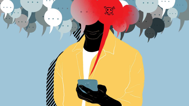 Ilustrasi "polusi media sosial" oleh Indra Fauzi/kumparan