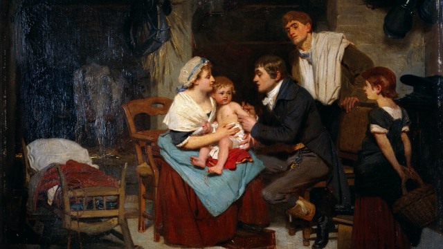 Ilustrasi Edward Jenner, penemu vaksin cacar. Foto: Wikimedia Commons