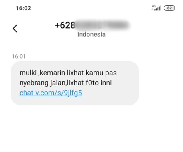 Contoh SMS Spam Chat-V Foto: Screenshot Android