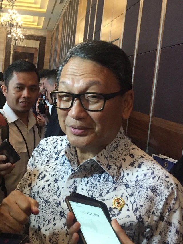 Menteri ESDM Arifin Tasrif di Hotel Kempinski, Jakarta, Kamis (30/1).  Foto: Ema Fitriyani/kumparan 