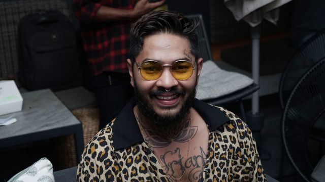  Onadio Leonardo saat hadir di konferensi pers film #berhentidikamu di kawasan Warung Buncit, Jakarta, Kamis, (30/1).  Foto: Ronny