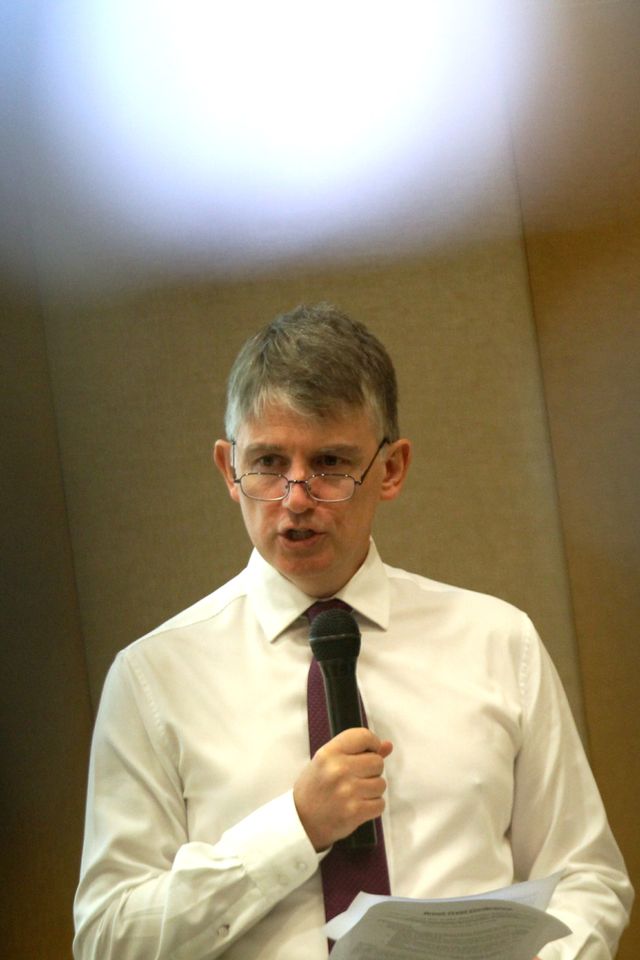Duta Besar Inggris untuk Indonesia, Owen Jenkins, menggelar konferensi pers terkait Brexit di Kedutaan Besar Inggris, Jakarta, Jumat (31/1/2020). Foto: Nugroho Sejati/kumparan