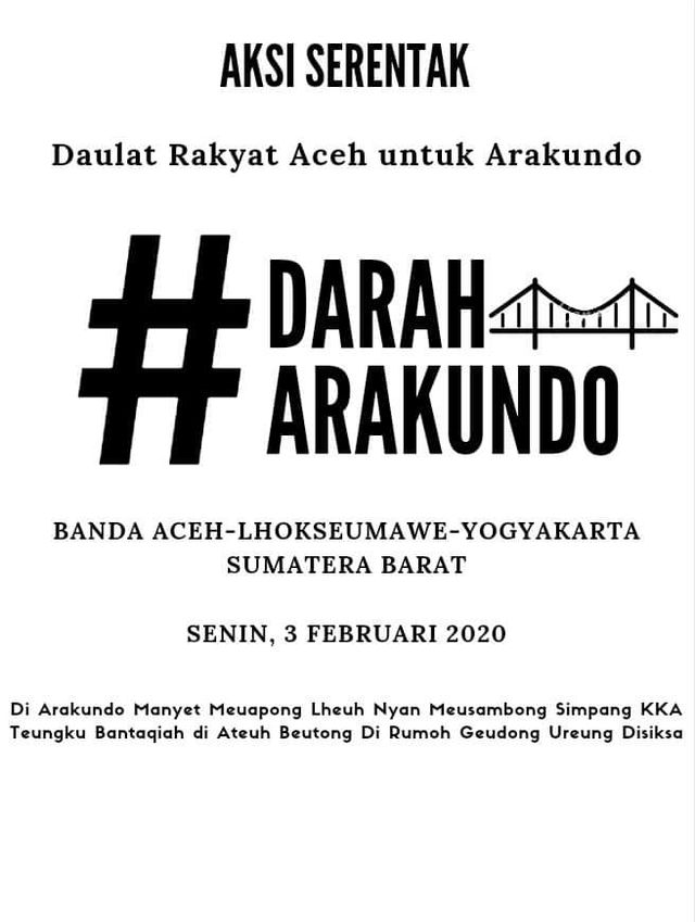 Seruan aksi untuk Arakundo.  