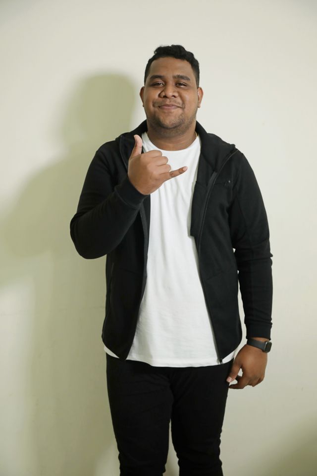 Penyanyi Andmesh Kamaleng saat berkunjung ke kantor kumparan.  Foto: Faisal Rahman/kumparan 