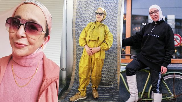 Najate Leklye, nenek berhijab dari Belanda yang viral karena foto-foto OOTD-nya. Foto: Instagram/@meryemsfirst