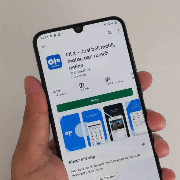 Aplikasi OLX Indonesia di Google Play Store. Foto: Aditya Panji/kumparan
