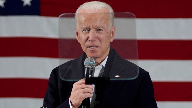 Kandidat presiden Amerika Serikat, Joe Biden berorasi saat kampanye. Foto: REUTERS / Rick Wilking