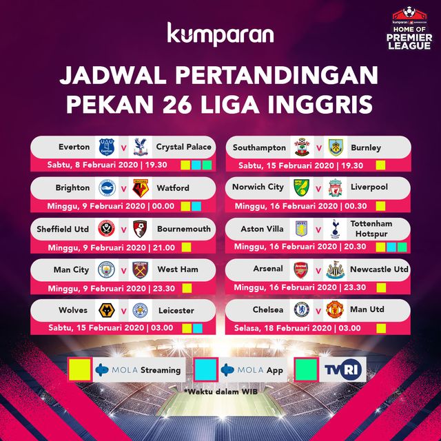 Jadwal Liga Inggris