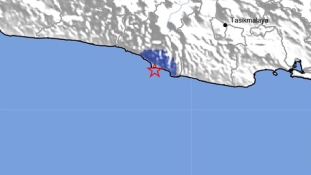 Titik lokasi gempa di Garut, Jawa Barat. Foto: Dok, BMKG