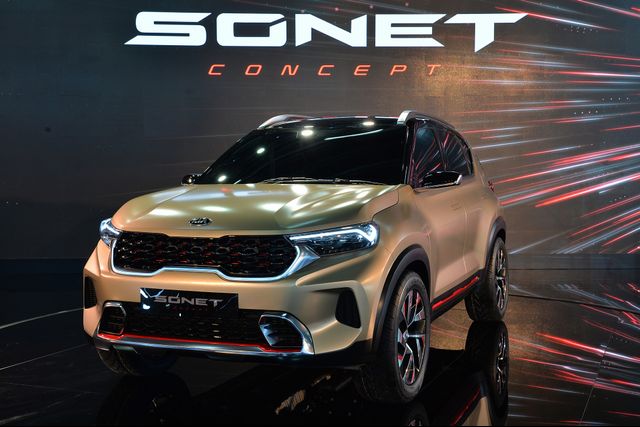 Tampilan depan mobil konsep Kia Sonet Foto: dok. Autoindustriya