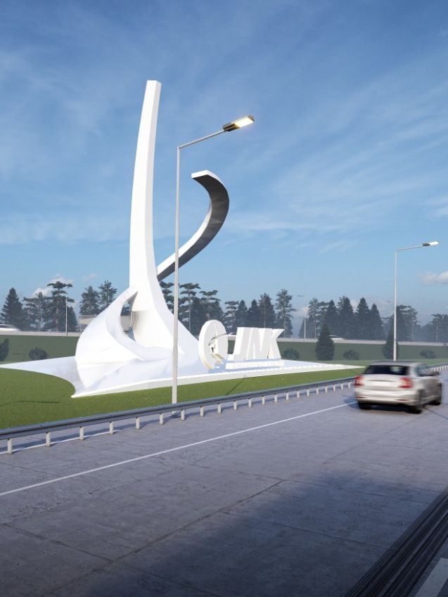 Konsep Tugu gerbang tol Madiun, Jawa Timur. Foto: Dok. Jasa Marga