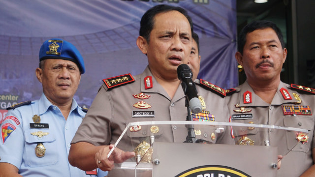 Wakapolri Komjen Pol Gatot Eddy Pramono (tengah) saat konferensi pers tentang Satgas Mafia Bola di Polda Metro Jaya, Jakarta. Foto: Irfan Adi Saputra/kumparan 