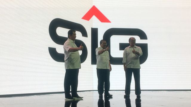PT Semen Indonesia (Persero) Tbk resmi memperkenalkan logo baru bertajuk SIG. Foto: Selfy Momongan/kumparan