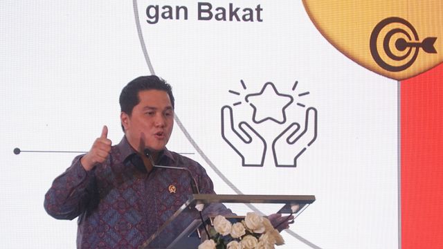 Menteri BUMN Erick Thohir saat menghadiri Penguatan PMMB BUMN di Jakarta. Foto: Fanny Kusumawardhani/kumparan