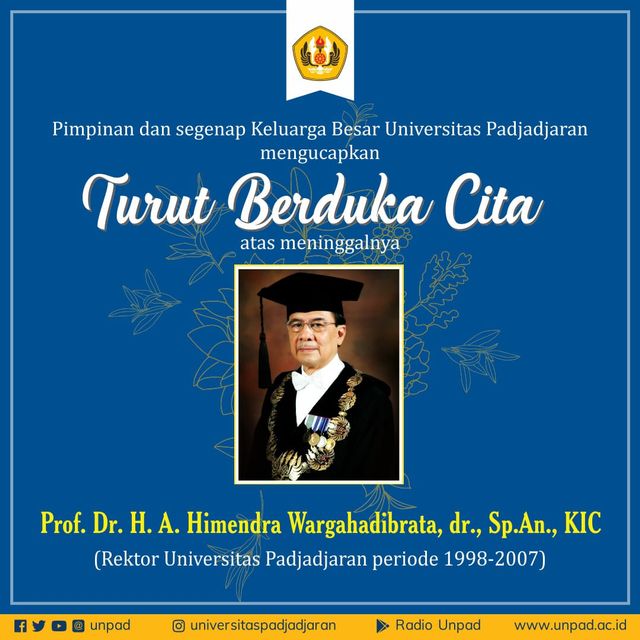Berita duka Mantan Rektor Unpad Himendra Wargahadibrata Meninggal Dunia. Foto: Dok. Istimewa