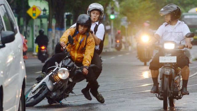 Ilustrasi pemotor terjatuh Foto: dok. Istimewa