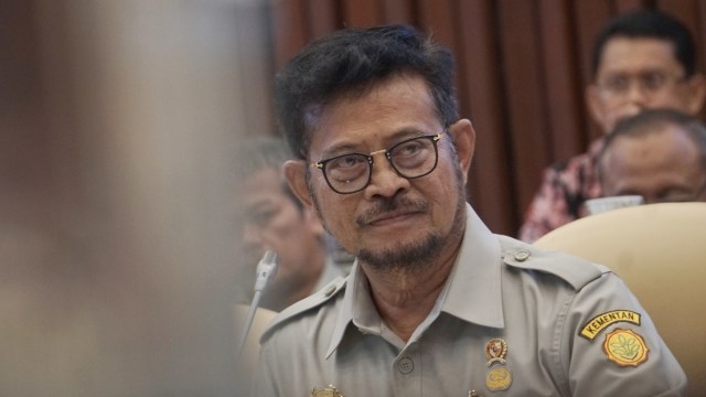 Menteri Pertanian Syahrul Yasin Limpo mengikuti rapat dengar pendapat (RDP) dengan Komisi IV DPR RI di Komplek Parlemen, Jakarta, Senin (17/2). Foto: Fanny Kusumawardhani/kumparan