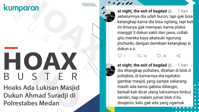 Hoaks ada lukisan masjid dukun Ahmad Suradji di Polrestabes Medan. Foto: Dok. Istimewa