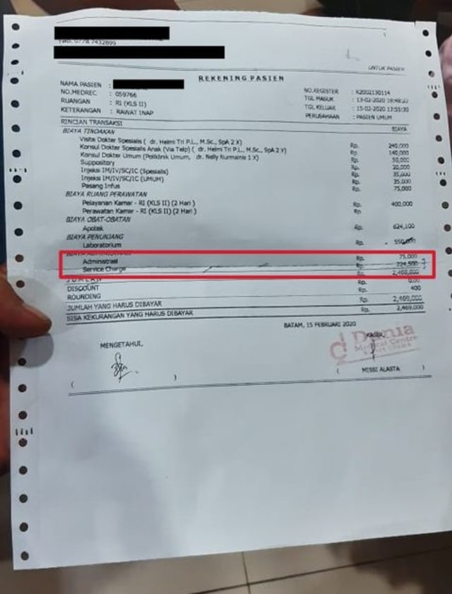 Kwitansi pembayaran. Foto: Istimewa/kepripedia