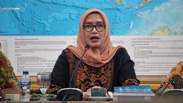 Anggota KPU Evi Novita Ginting Manik saat menyampaikan  Sosialisasi Pencalonan Pemilihan 2020 di Gedung KPU, Jakarta. Foto: Irfan Adi Saputra/kumparan