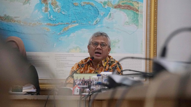 Ketua Komisi Pemilihan Umum (KPU) Arief Budiman saat menyampaikan  Sosialisasi Pencalonan Pemilihan 2020 di Gedung KPU, Jakarta. Foto: Irfan Adi Saputra/kumparan
