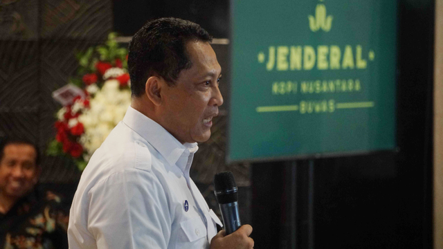 Direktur Utama Perum Bulog Budi Waseso hadiri grand launcing Kopi Jenderal di Kantor Pusat Perum Bulog, Jakarta. Foto: Irfan Adi Saputra/kumparan