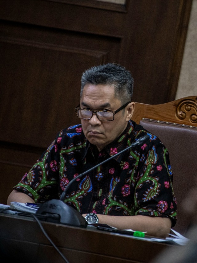 Eks Direktur Keuangan PT Angkasa Pura II, Andra Y Agussalam, di Pengadilan Tipikor, Jakarta. Foto: ANTARA FOTO/Aprillio Akbar
