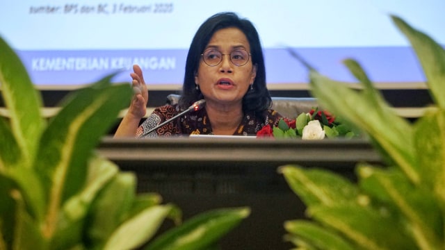 Menteri Keuangan Sri Mulyani memaparkan realisasi APBN 2020 di Kementerian Keuangan, Jakarta, Rabu (19/2). Foto: Irfan Adi Saputra/kumparan