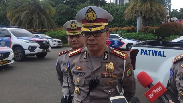 Dirlantas Polda Metro Jaya Kombes Pol Sambodo Purnomo Yogo, di Patung Kuda, Kawasan Monas, Jakarta Pusat. Foto: Andesta Herli/kumparan