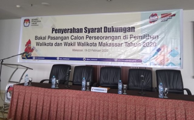 Pendaftar jalur perseorangan di Pilwalkot Makassar masih belum nampak. (Makassar Indeks/Herlin).