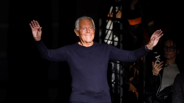 Perancang busana asal Italia Giorgio Armani. Foto: AFP/Andreas SOLARO