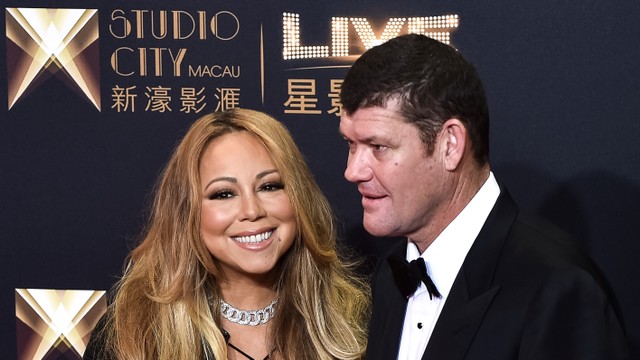 Mariah Carey dan James Packer. Foto: AFP/PHILIPPE LOPEZ