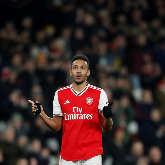 Pierre-Emerick Aubameyang yang gemar cetak gol buat Arsenal. Foto: REUTERS/David Klein
