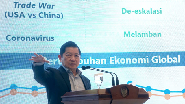 Menteri PPN/Kepala Bappenas Suharso Monoarfa memberikan sambutan dalam acara Kick Off Penyusunan Rencana Kerja Pemerintah 2021 di Kantor Bappenas, Jakarta. Foto: Fanny Kusumawardhani/kumparan