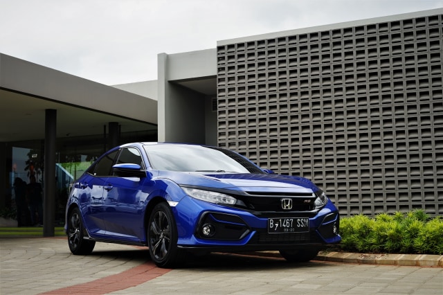 Tampilan depan Honda Civic Hatchback RS Foto: Muhammad Ikbal