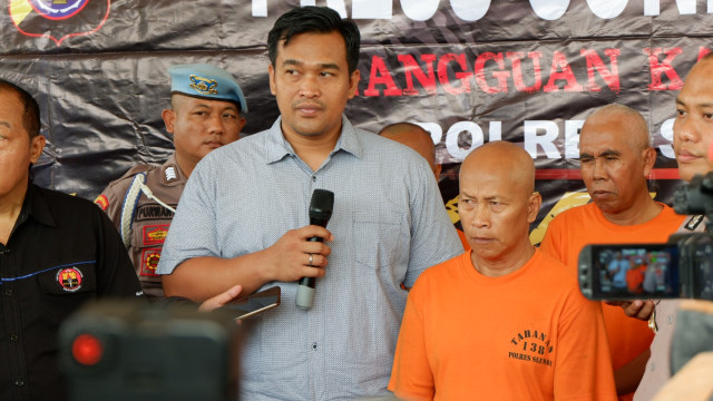 Pembina pramuka Riyanto saat di Polres Sleman. Foto:  Arfiansyah Panji Purnandaru/kumparan