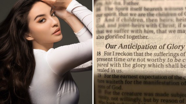 Manohara dan postingan ayat alkitab di Instagramnya. Foto: @manodelia
