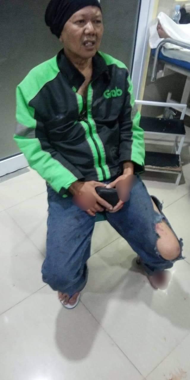 Sopir ojol yang mengalami kecelakaan di Kalideres, Jakarta Barat. Foto: Dok. Istimewa