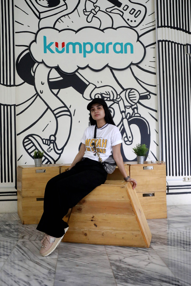 Michelle Ziudith saat promo film Mekah I'm Coming ke kantor kumparan. Foto: Fitra Andrianto/kumparan