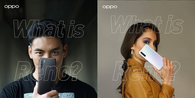 Yoshi Sudarso dan Cinta Laura menggenggam Oppo Reno 3. Foto: Oppo/Instagram