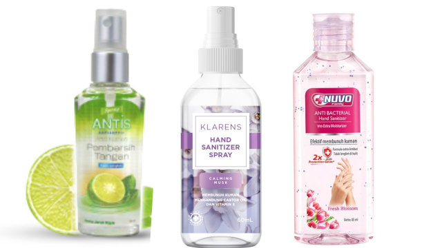 Rekomendasi hand sanitizer untuk cegah corona. Foto: Dok. Betadine, Dok. Wingscorp, dan Dok. antisantikuman