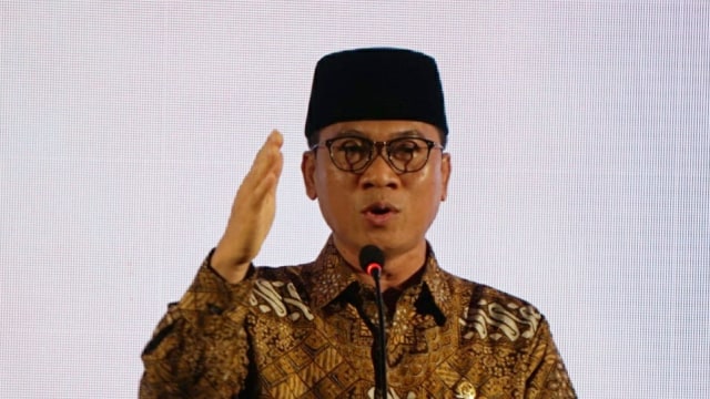 Komisi VIII Yandri Susanto saat rapat kerja nasional (Rakernas) 2020 Ditjen Binmas Islam Kemenag RI. Foto: Jamal Ramadhan/kumparan 