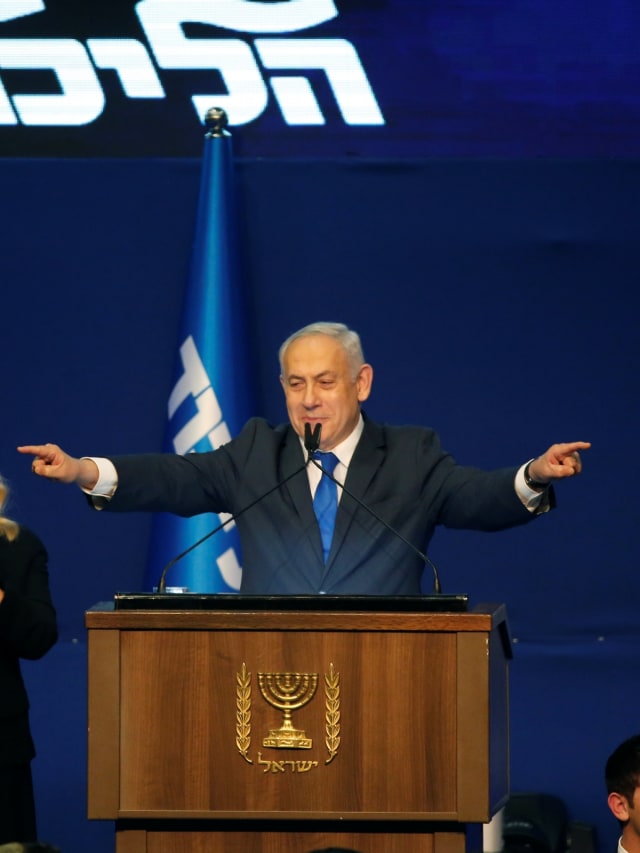 Benjamin Netanyahu klaim menang pemilu Israel. Foto: Jack GUEZ / AFP