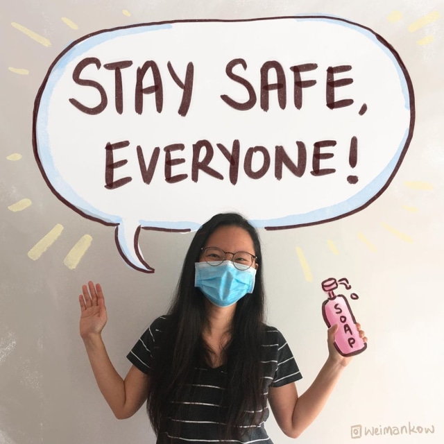Sosok Wei Man Kow yang menyebarkan pencegahan virus corona melalui komik. Foto: instagram.com/weimankow/