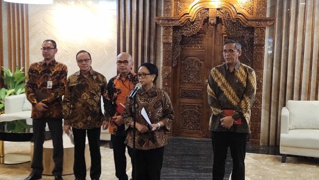 Konferensi pers Menteri Luar Negeri, Retno Marsudi. Foto: Aprilandika Hendra Pratama/kumparan