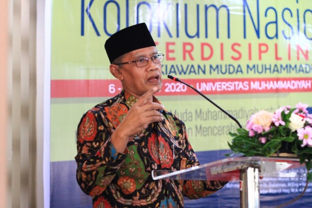 Ketua Umum Pimpinan Pusat Muhammadiyah Haedar Nashir di UMM, Jumat (6/3). Foto: humas UMM.
